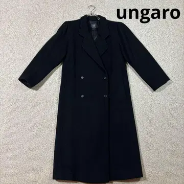 ungaro 블랙 캐시미어 100% 롱 코트 사이즈 7