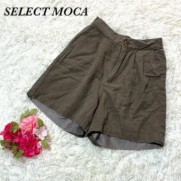 셀렉 모카 숏팬츠 F 브라운 하이웨스트 캐주얼 플리츠
