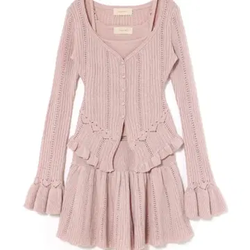 하트 크로셰 세트업 핑크