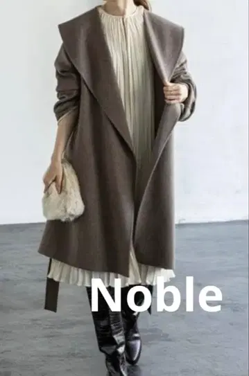 noble 리버 오버 칼라 코트 미디