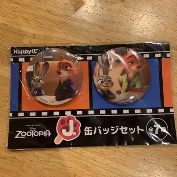 미개봉 새상품 주토피아 해피 복권 닉 주디 캔뱃지 세트