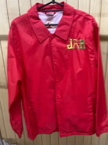 빨간색 JAH 라스타파리 자수 나일론 자켓