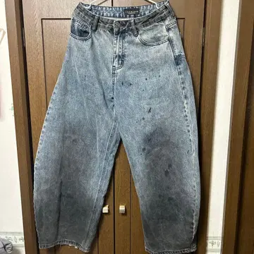 페인트 와이드 실루엣 데님 M