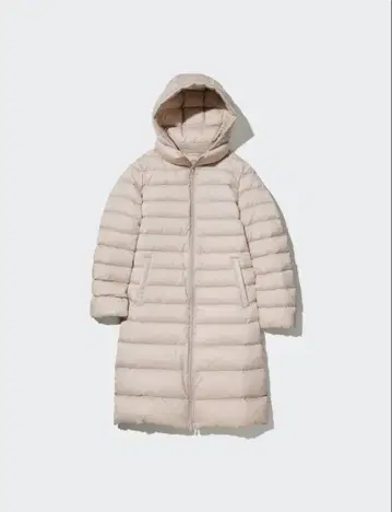 울트라 라이트 다운 롱 코트 베이지 XL 사이즈