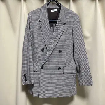 PLST 테일러드 자켓 블랙 화이트 체크