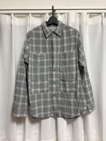 SASSAFRAS 그레이 계열 체크 긴팔 셔츠 S 사이즈