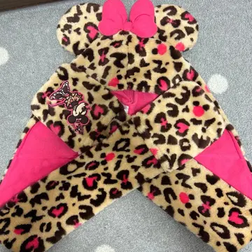 미니쨩 레오파드 무늬 머플러 캡