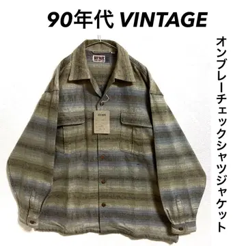 90년대 VINTAGE 셔츠 자켓 옴브레 체크