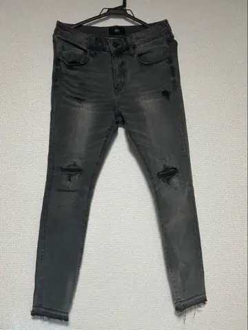 AZUL 스키니 데님 그레이 데미지 가공