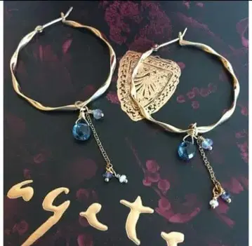 아가트 꼬임 후프 귀걸이 K10