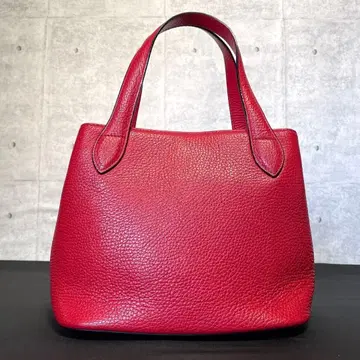 [ 미사용급 ] WAKO 와코 긴자 와코 주름 가죽 레드 핸드백