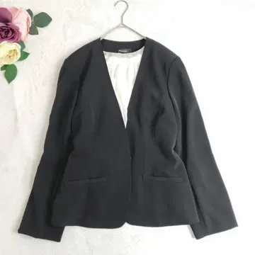 Plumerie 풀메리 노카라 자켓 빅 사이즈 4L 블랙