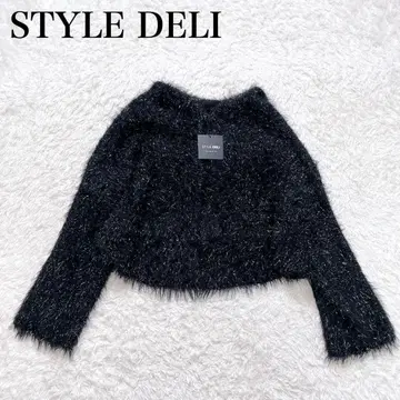 새상품급 STYLE DELE LUXE 라메 샤기 니트 후드티 상급 라인