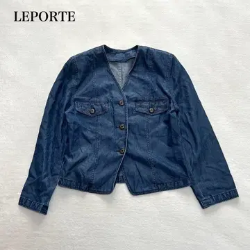 레포르테 데님 노카라 자켓(11) V넥 심플 성숙/러블리