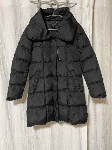 INGNI 블랙 충전솜 롱 코트 다운 자켓