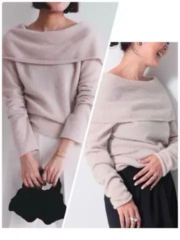 Demi-Luxe BEAMS 폭스 울 오프숄더 니트