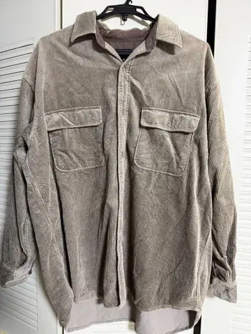 BEAMS 코듀로이 긴팔 셔츠 M 그레이