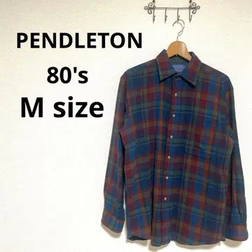 PENDLETON 펜들턴 80's 울 셔츠 오픈 카라 박스 M