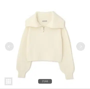 빅 칼라 하프 지퍼 니트탑 JILL by JILLSTUART