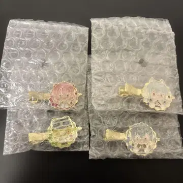 컬러풀 피치 메탈 헤어 클립 4개 세트