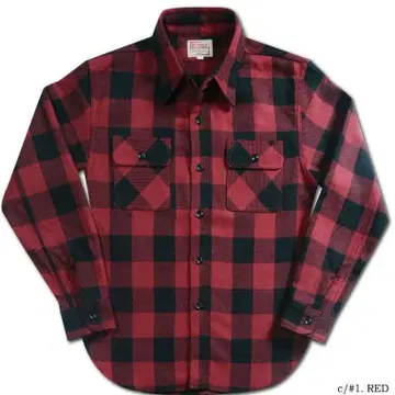 DELUXEWARE 디럭스웨어 버팔로 체크 US.L 빨간색 x 블랙