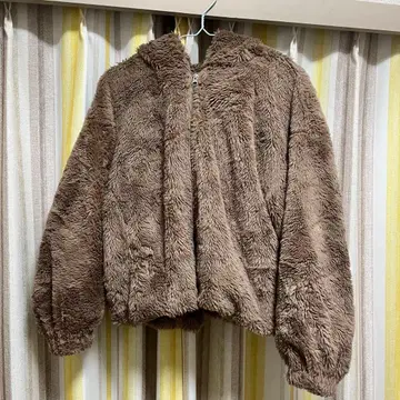 [ WEGO ] 브라운 보아 후드 자켓 S 사이즈