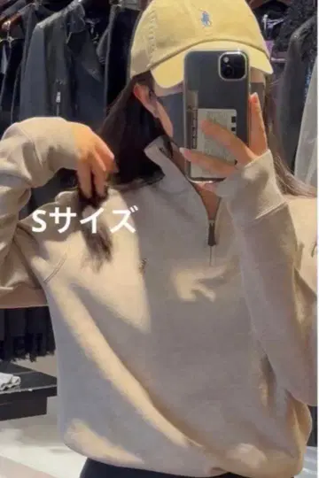 polo 랄프 로렌 하프 지퍼 포니 원 포인트 후드티 베이지