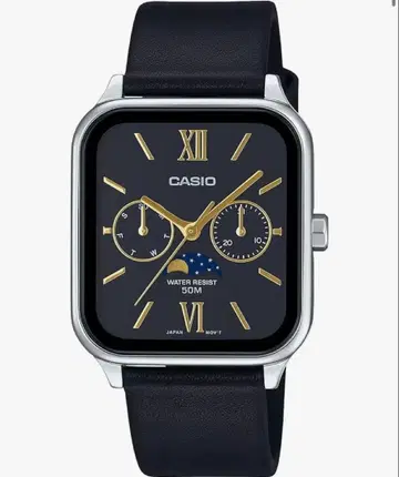 거의 새상품 저렴한 카시오 가죽 밴딩 블랙 문페이즈