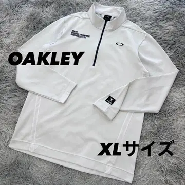새상품급 오클리 긴팔 셔츠 하프 지퍼 하이넥 스컬 화이트 XL