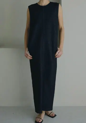 야누크 x 에트레토쿄 데님 롱 원피스 인디고