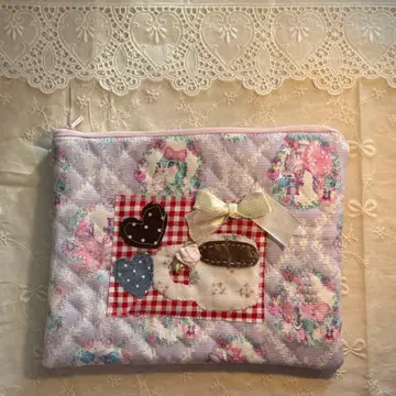 패치워크 플랫 파우치 핸드메이드