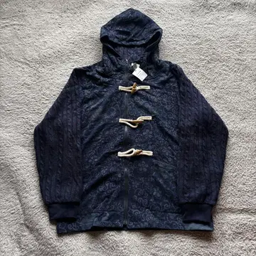 [시착만 한 상품] 미야비유이 일본풍 패턴 코튼 니트 콤비 후드티 XL