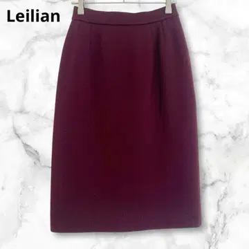 레리안 버건디 타이트 스커트 무릎 기장 M 울 100% 심플