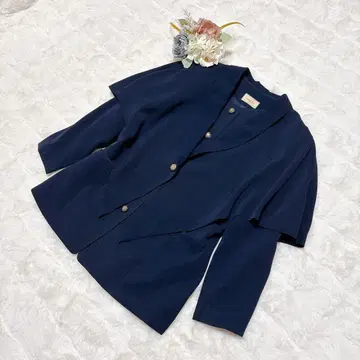 [레어] 쇼와 레트로 판초 포함 노카라 자켓 네이비 13호