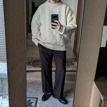 아일랜드제 BLARNEY 아란 니트 피셔맨 니트 L