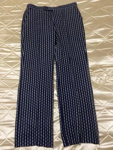 80s 스트라이프 디자인 슬랙스 네이비