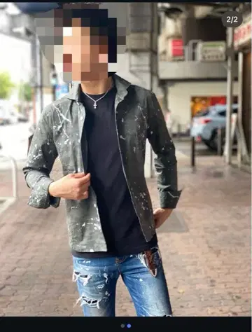 DayGLORY 카모 패턴 페인트 스플래터 긴팔 셔츠