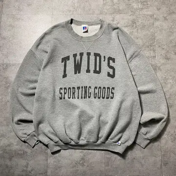 90s 러셀 애슬레틱 칼리지 폰트 프린트 앞 V 맨투맨