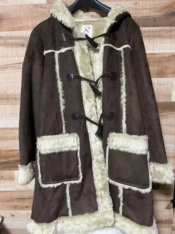 브라운 더플 코트 플리스 안감