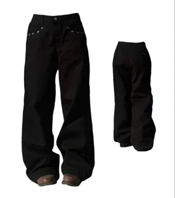 블랙 데님 팬츠