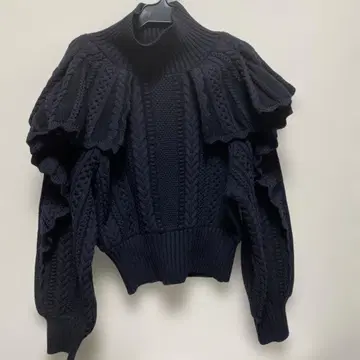 컨디션 최상 스나이델 케이블 니트 디자인 풀오버 네이비 21aw