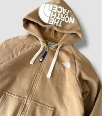 THE NORTH FACE 머스타드 베이지 풀 집업 후드티 L