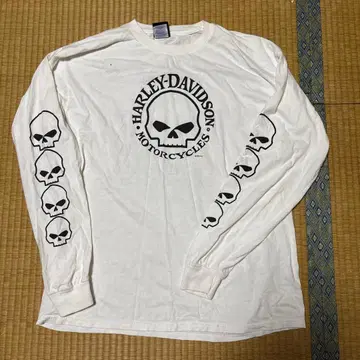 Harley-Davidson 스컬 디자인 긴팔 티셔츠 해골