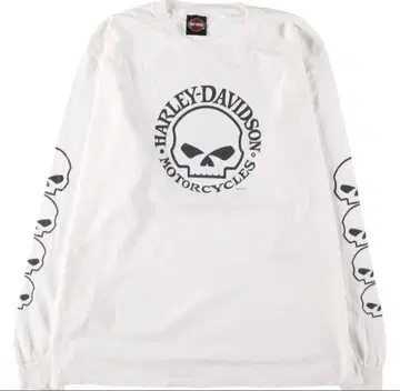 Harley-Davidson 스컬 디자인 긴팔 티셔츠 해골