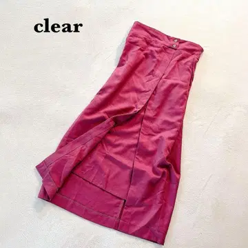 클리어 타이트 롱 스커트 FREE 다크 핑크 계열 슬릿 페미닌
