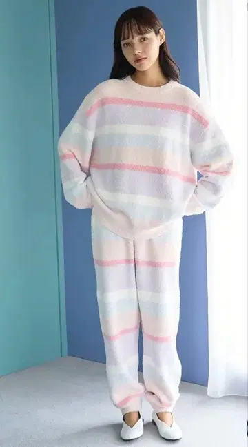 젤라또피케 베비모코 컬러풀 보더 풀오버 & 롱 팬츠