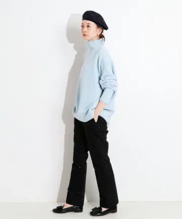 택 포함 새상품 IENALABOUCLE 슈퍼 파인 메리노 와이드 풀오버