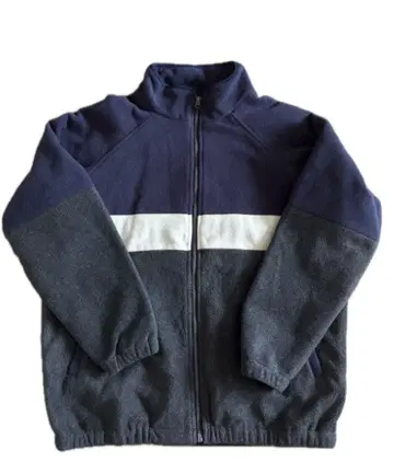 아우터 자켓 플리스 네이비 화이트 그레이 플리스 자켓