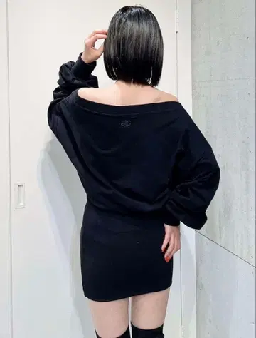 오프숄더 벌룬 슬리브 미니 원피스