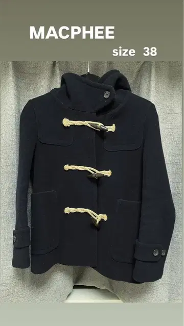 맥피 투모로우랜드 더플 코트 미들 네이비 다크 네이비 무지 울 가을/겨울